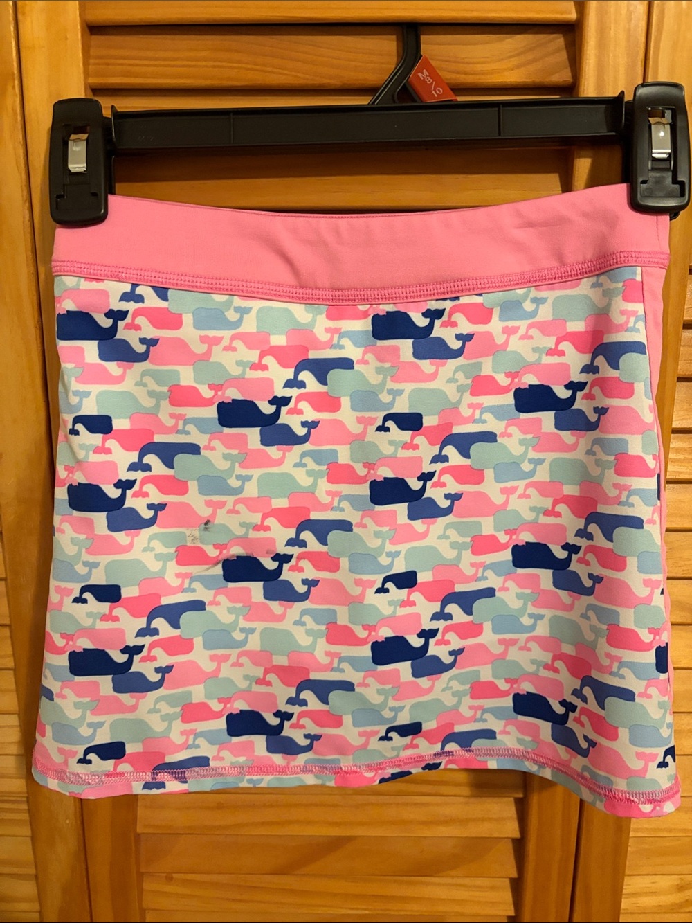 Vineyard Vines Pink Navy and Light Blue Whale Print Mini Skirt